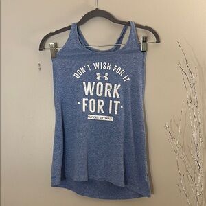 Under Armour Light Blue Marled Graphic Tank, Sz L